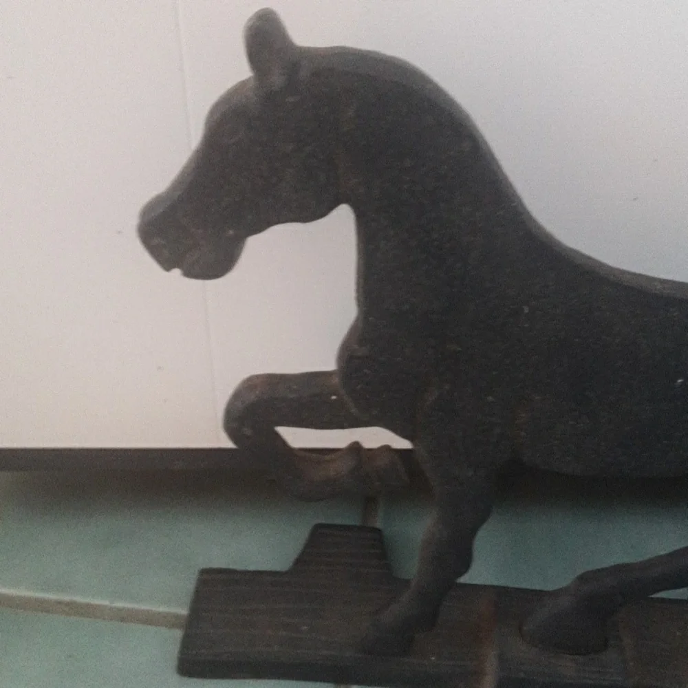 Black Cast Iron Horse Doorstop - Picture 3 of 3